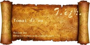 Tomai Éva névjegykártya